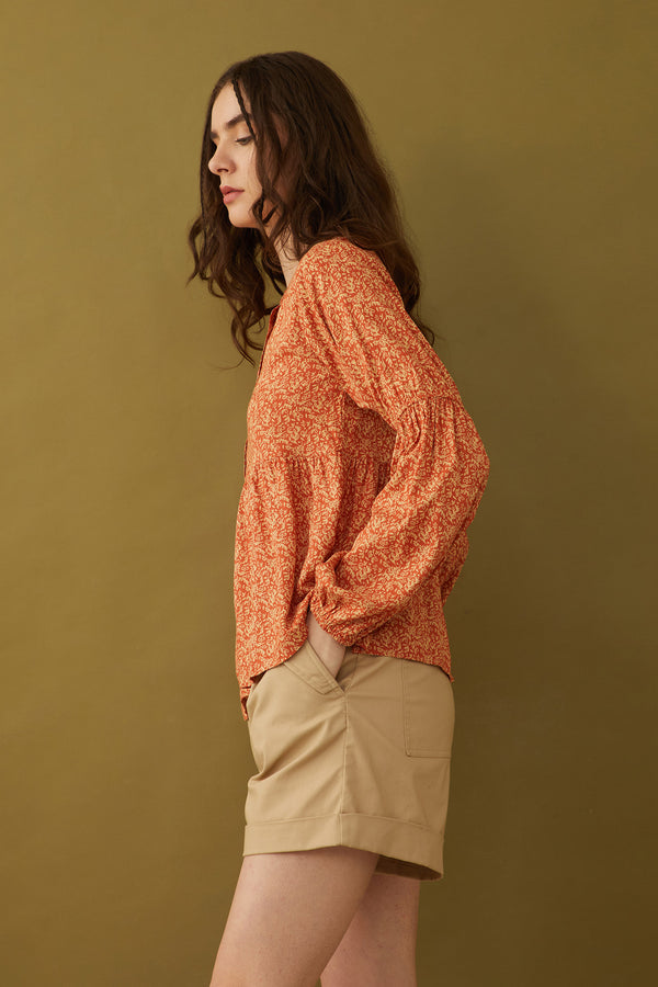 Bohera Naranja Button-down Top - Myra USA