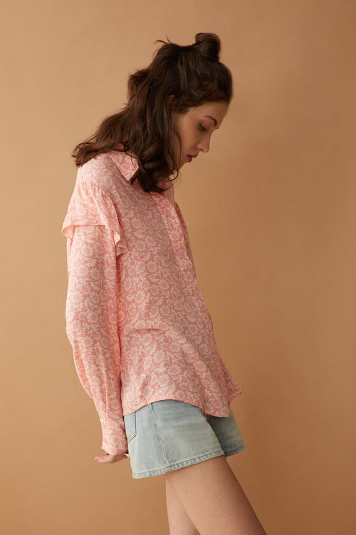 Bohera  Talia Rae Floral Pattern Ruffle Shirt - Myra USA