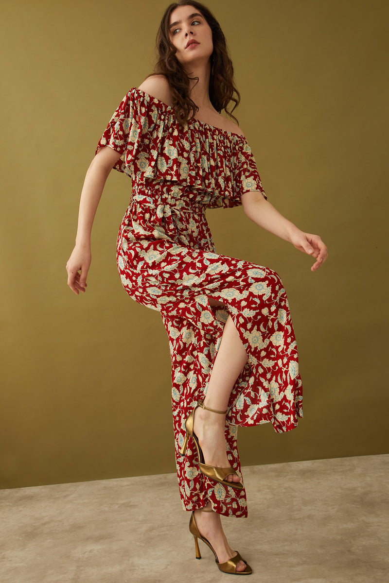 Bohera Masuyo Floral Off-Shoulder Jumpsuit