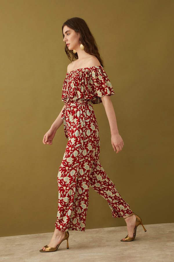 Bohera Masuyo Floral Off-Shoulder Jumpsuit