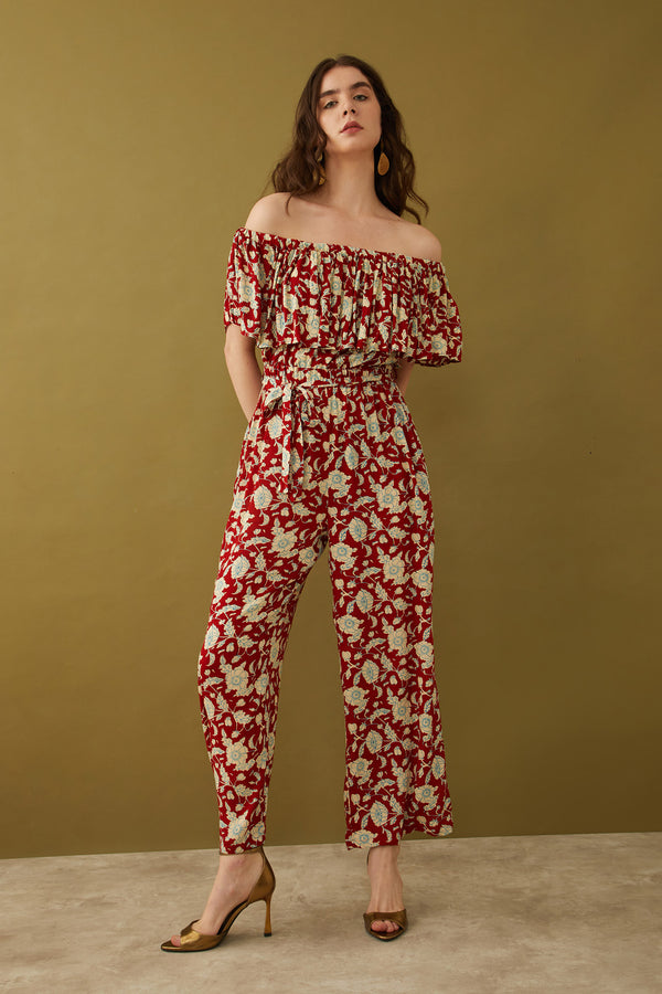 Bohera Masuyo Floral Off-Shoulder Jumpsuit