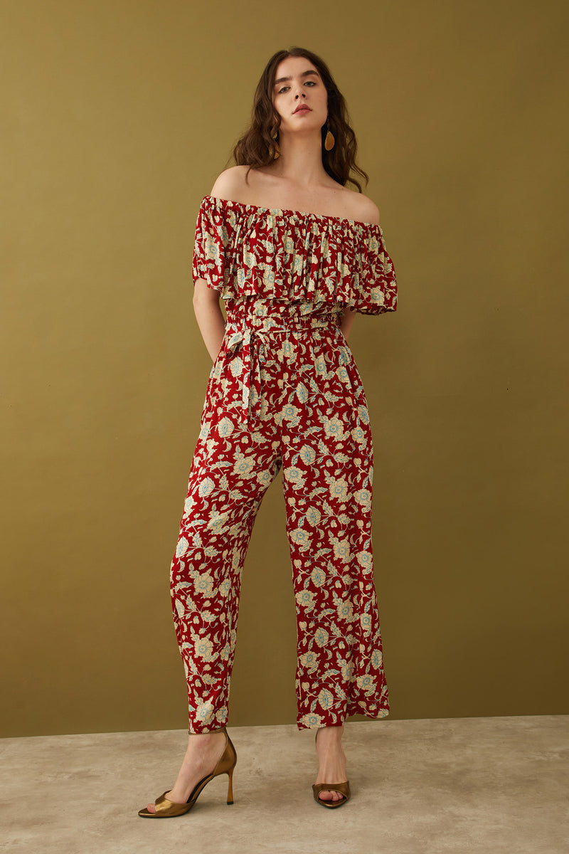 Bohera Masuyo Floral Off-Shoulder Jumpsuit