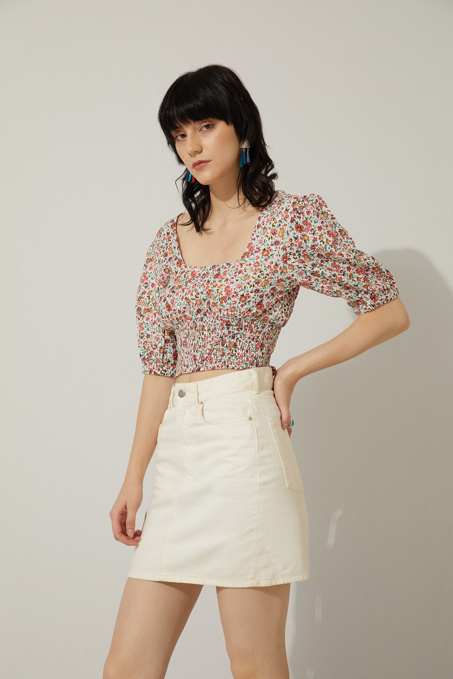 Bohera Juleebee Short Waist Floral Top - Myra USA