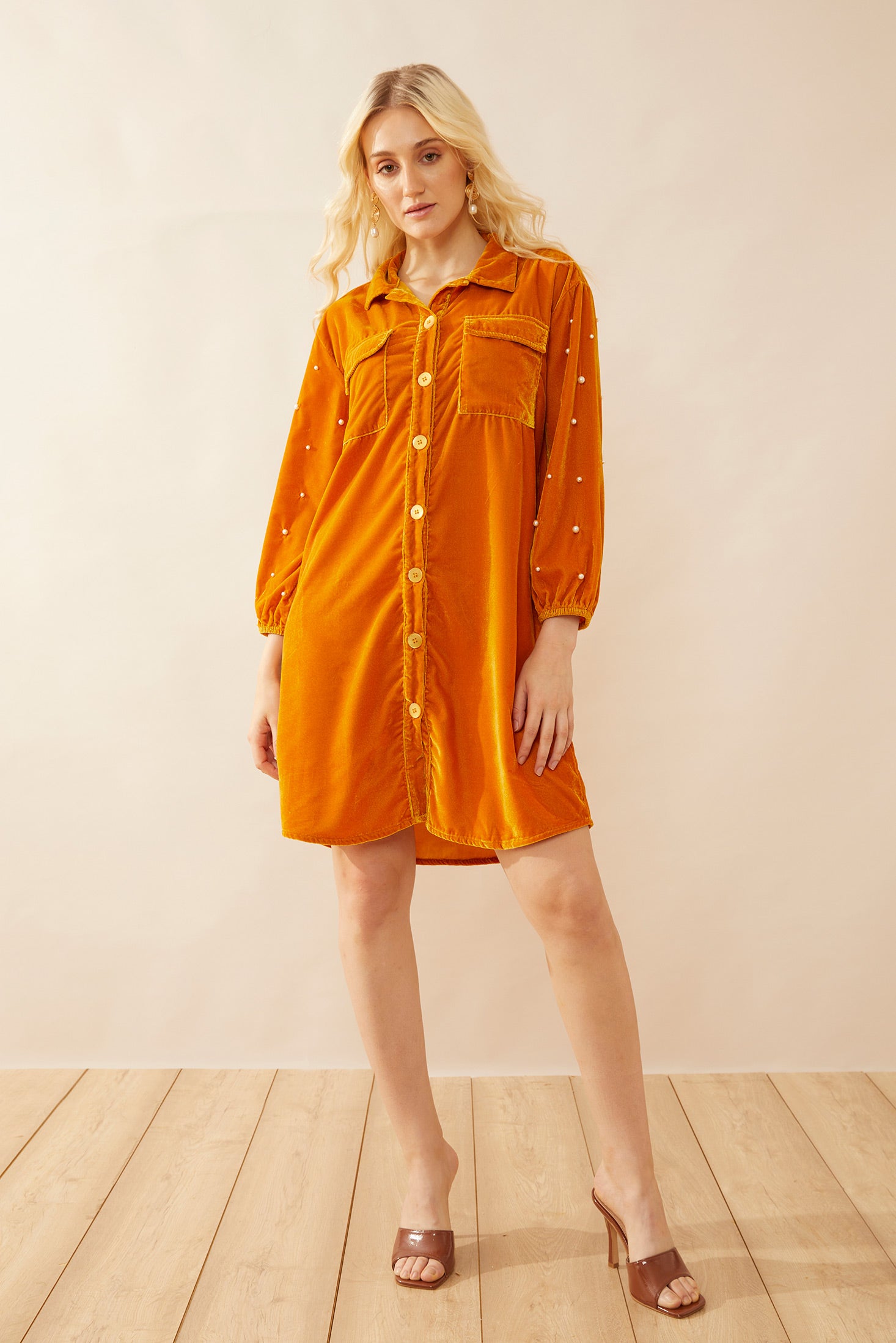 Oakrey Velvet Shirt Dress - Myra USA