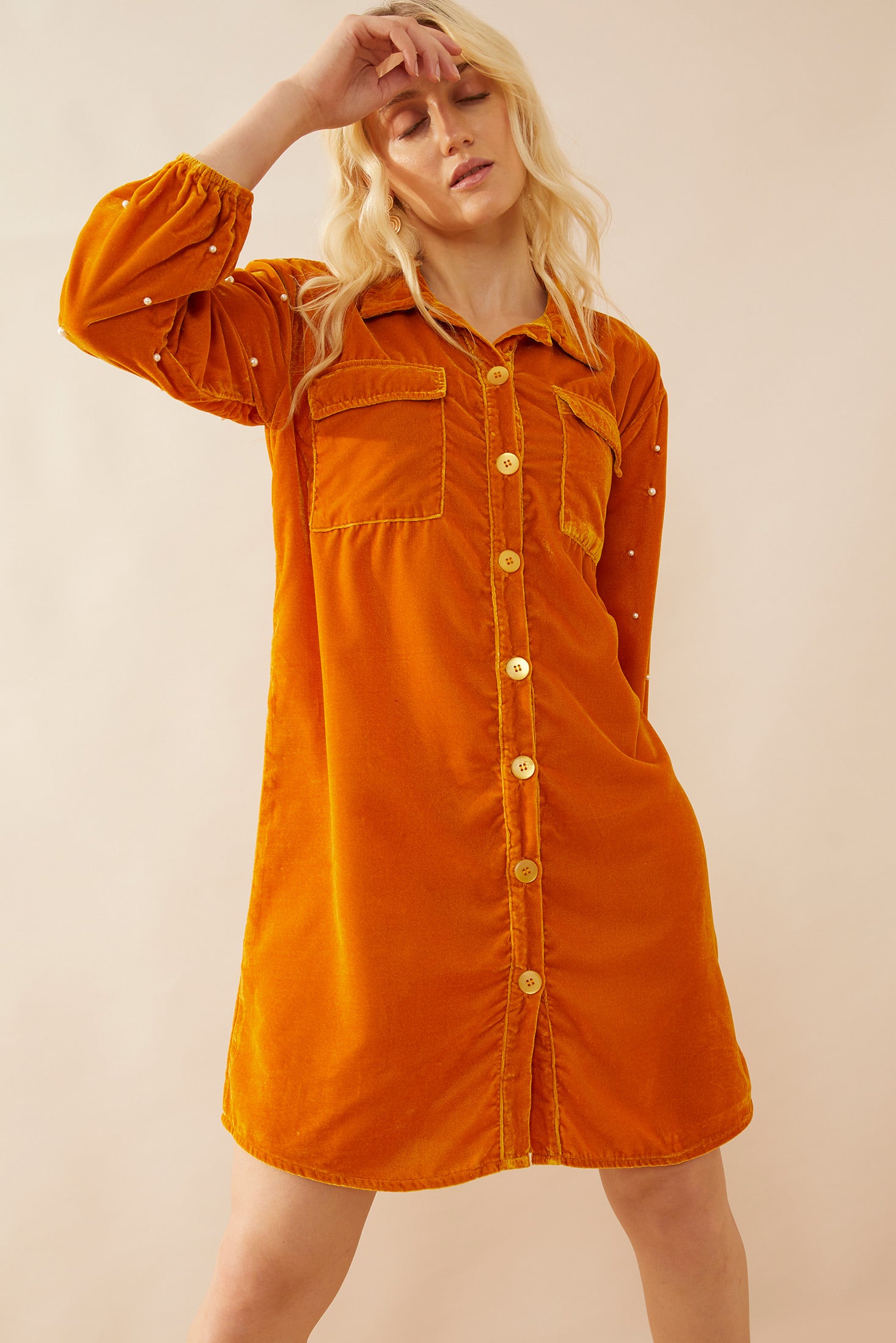 Oakrey Velvet Shirt Dress - Myra USA