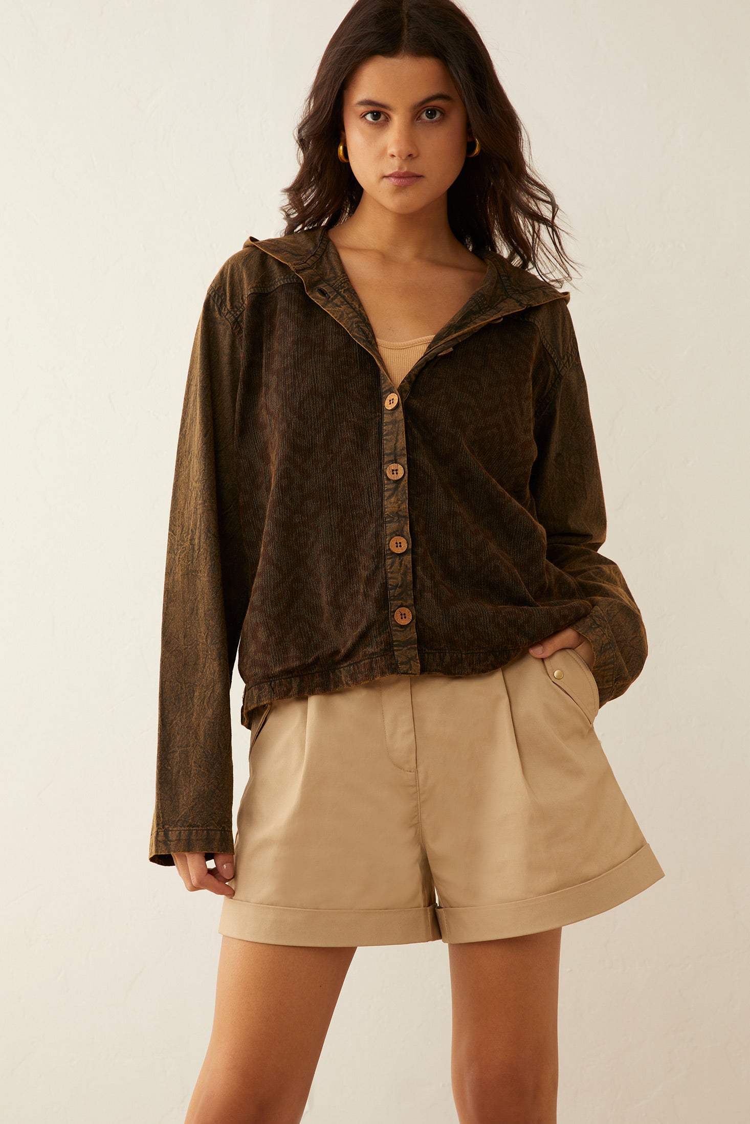 Deena Watson Hooded Patchwork Jacket