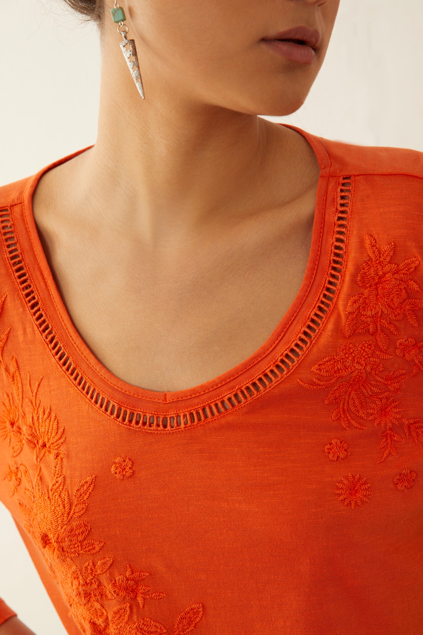 Glorydale Top In Orange - Myra USA