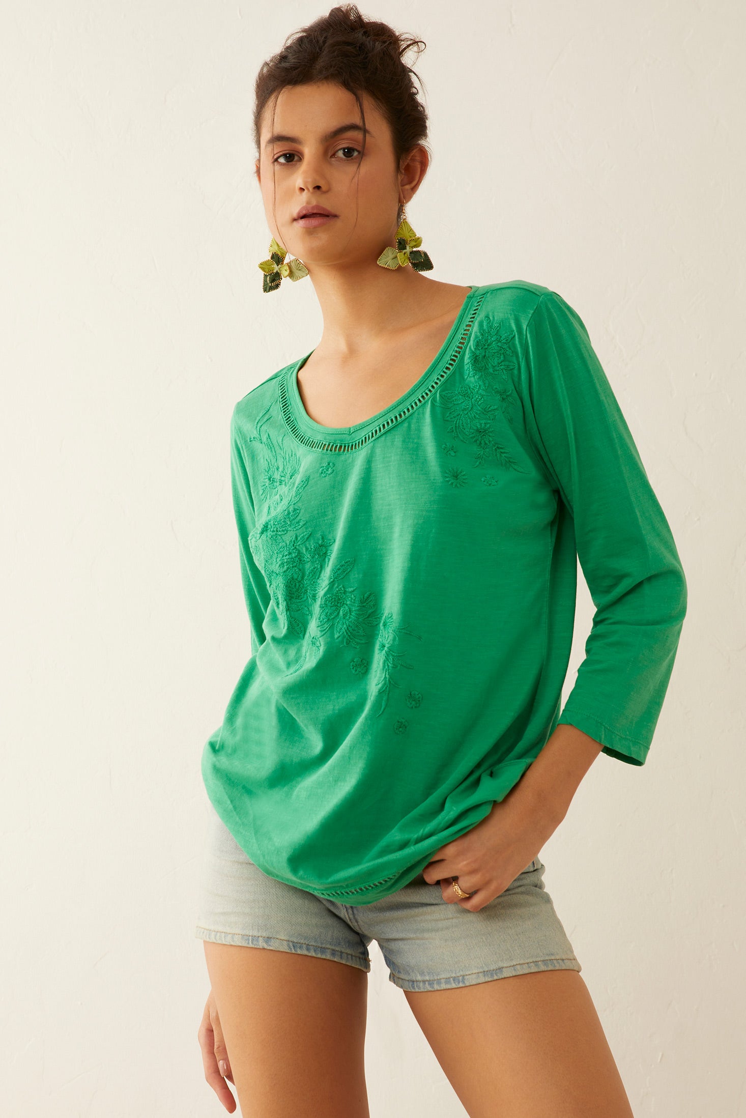 Glorydale Top In Green - Myra USA