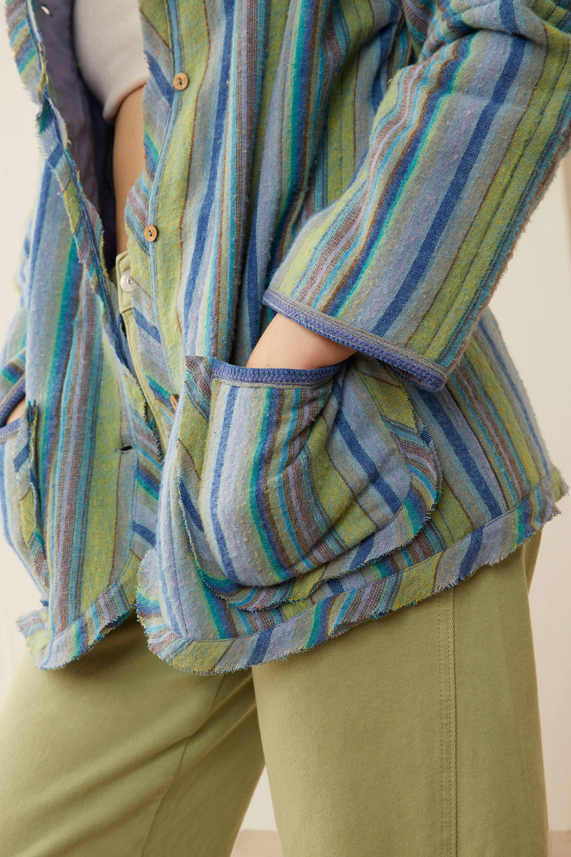 Earlene Striped Button Top