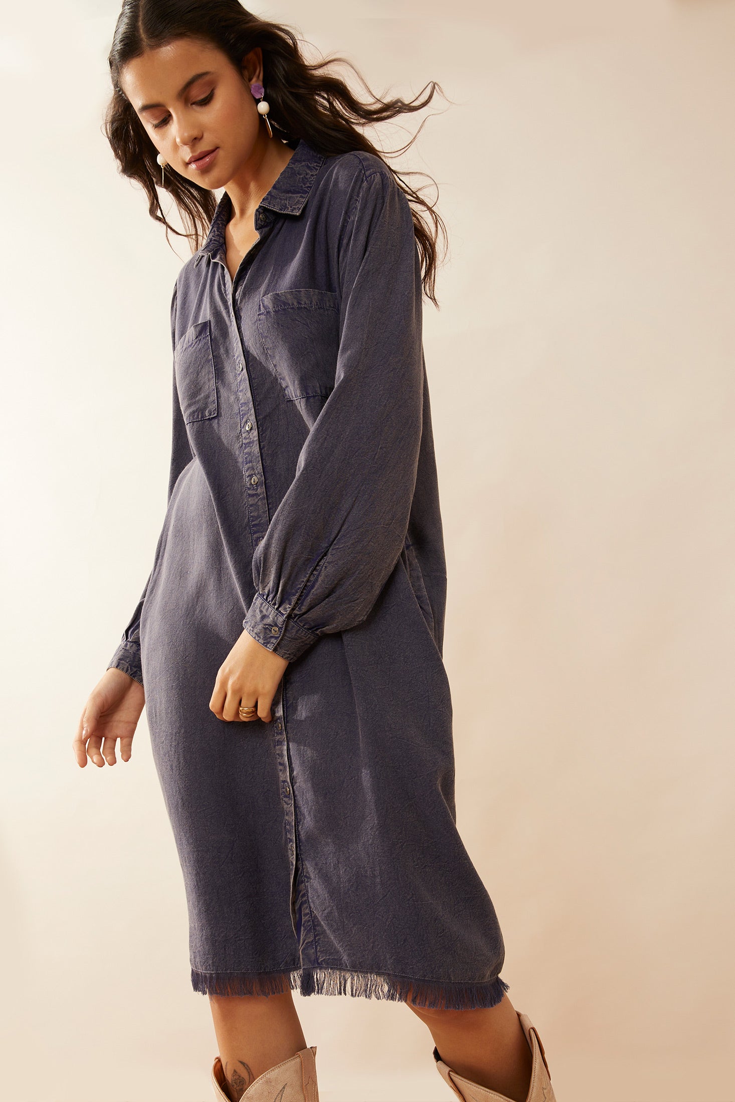 April Snow Button Dress - Myra USA