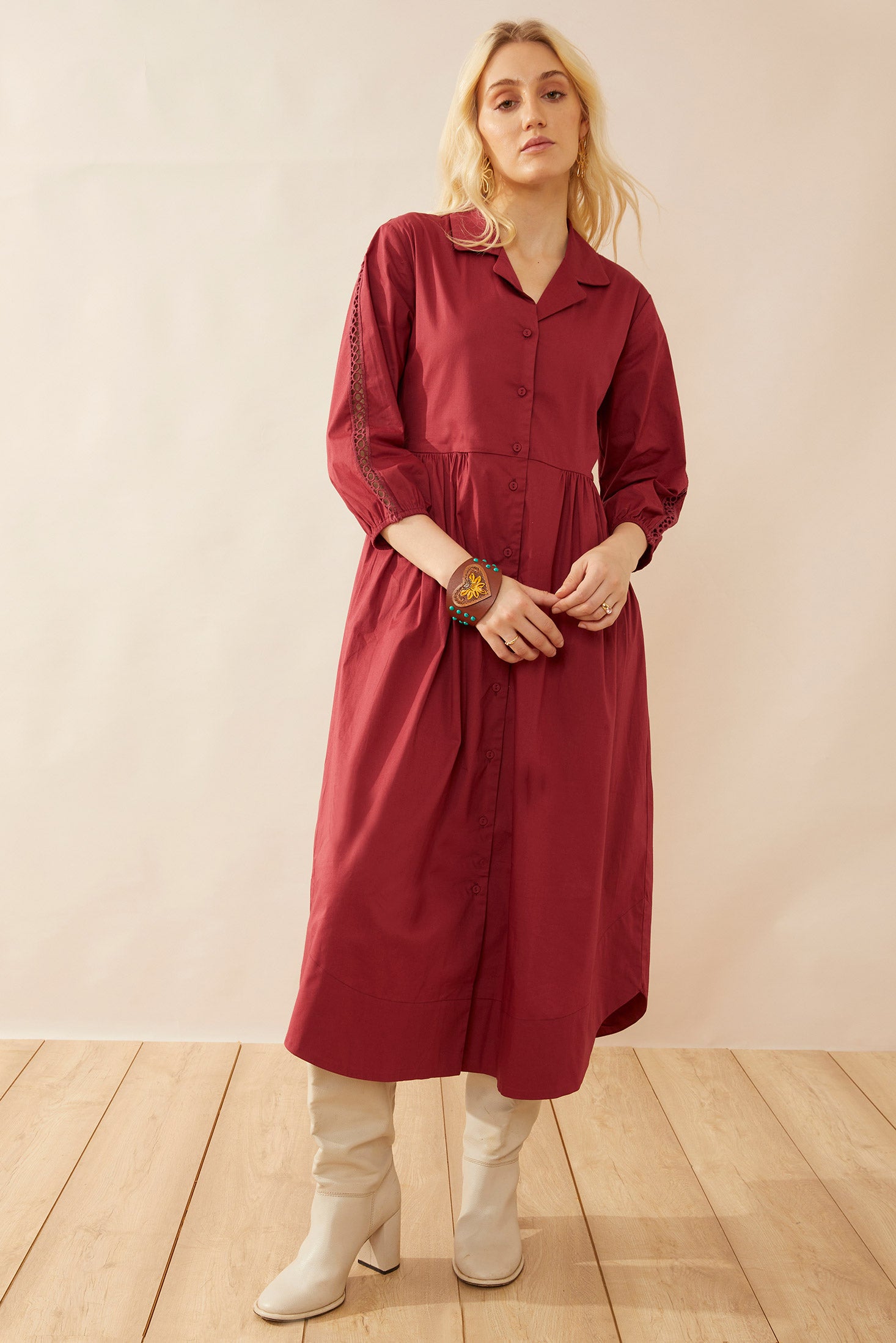 Ninika Drop Waist Dress -(SMALL) - Myra USA
