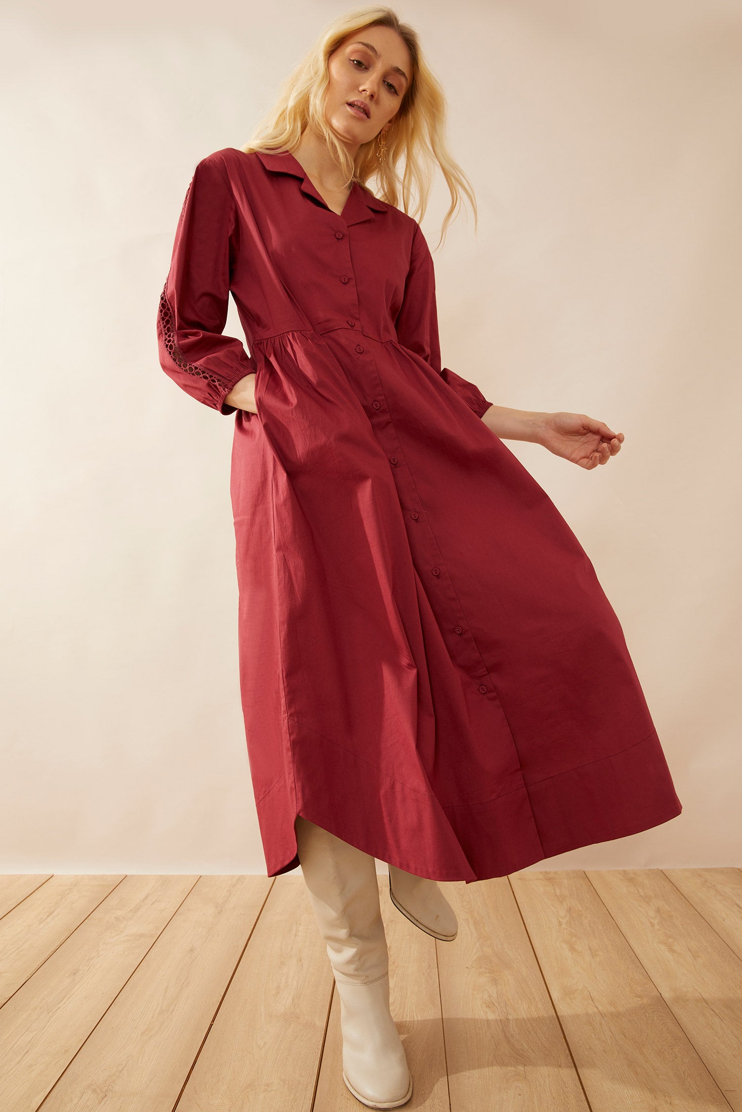 Ninika Drop Waist Dress -(SMALL) - Myra USA
