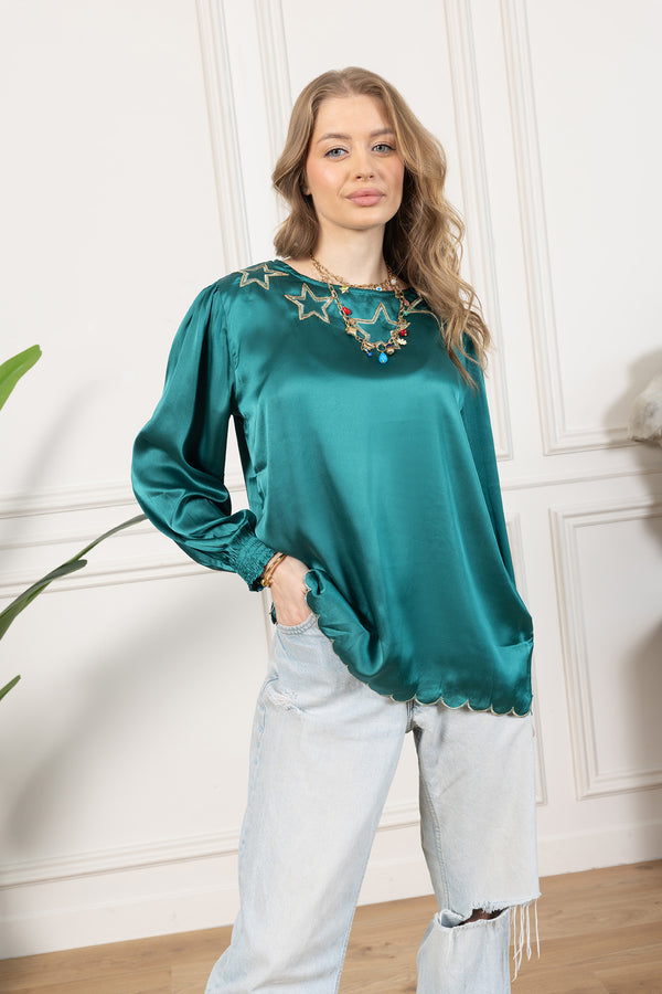 Shooting Stars Scoop Neck Top - Myra USA