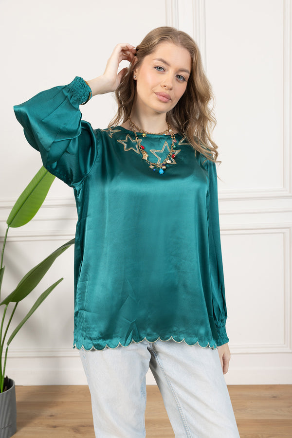 Shooting Stars Scoop Neck Top - Myra USA