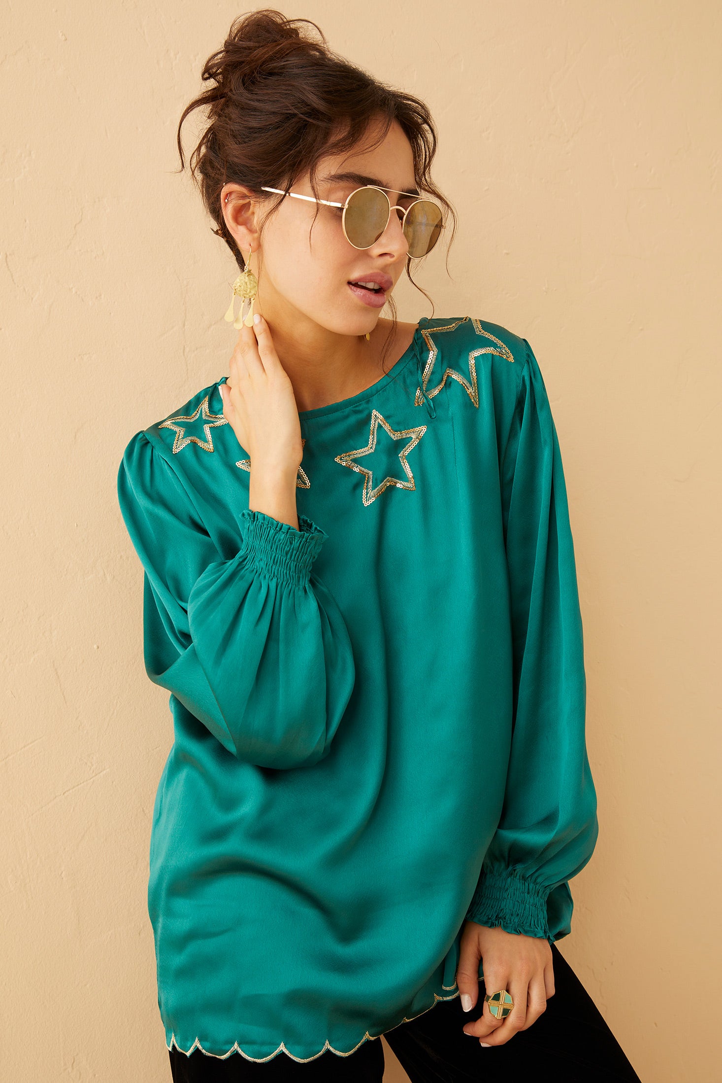 Shooting Stars Scoop Neck Top - Myra USA