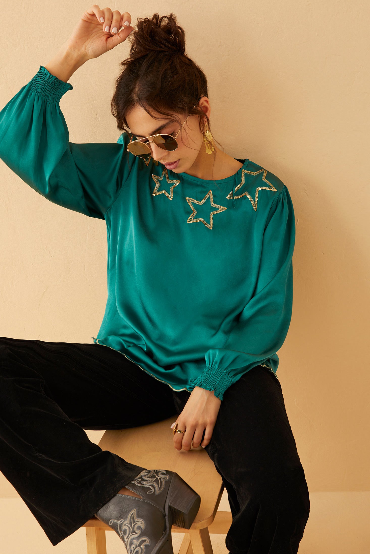 Shooting Stars Scoop Neck Top - Myra USA