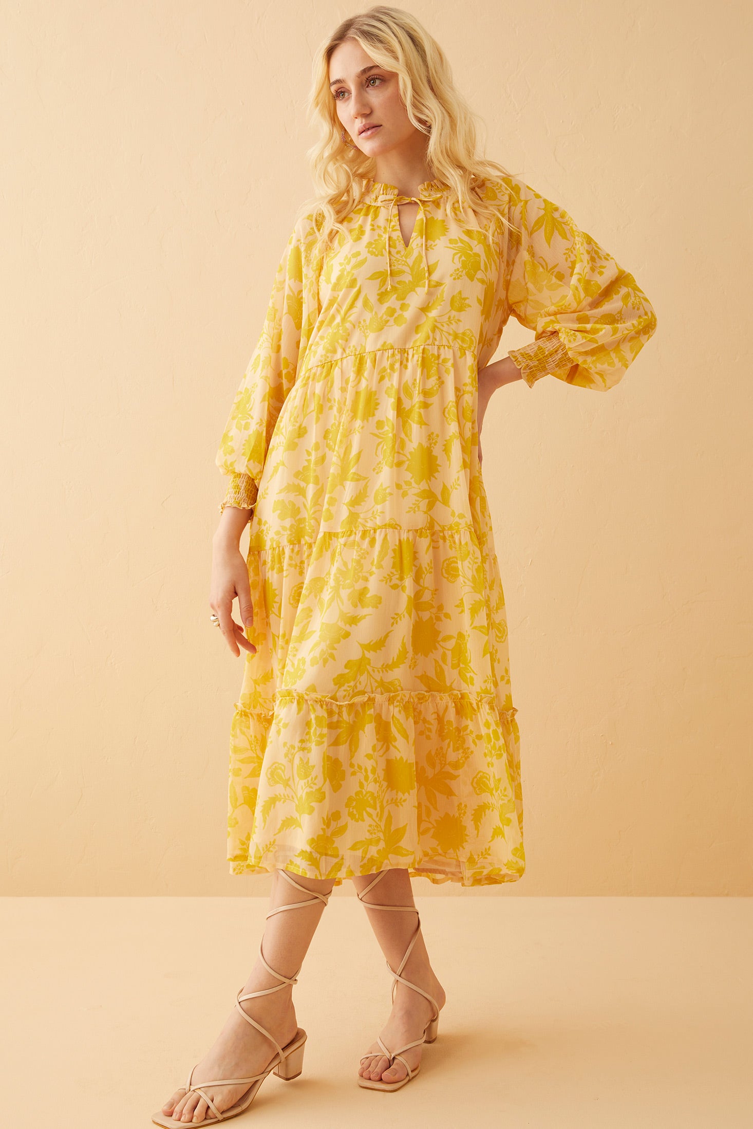 Eliana Gold Empire Dress - Myra USA