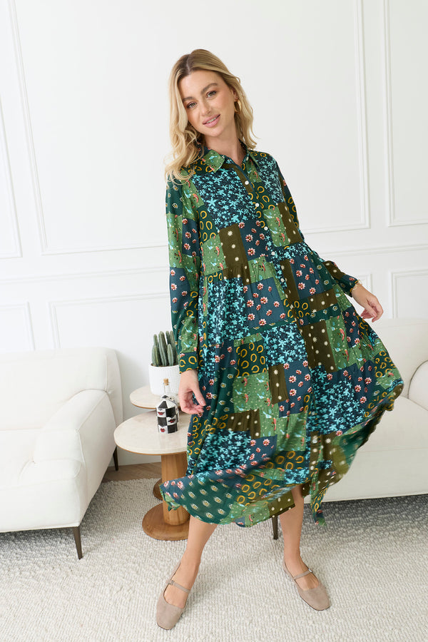 Julianna Colorblock Drop Waist Dress - Myra USA