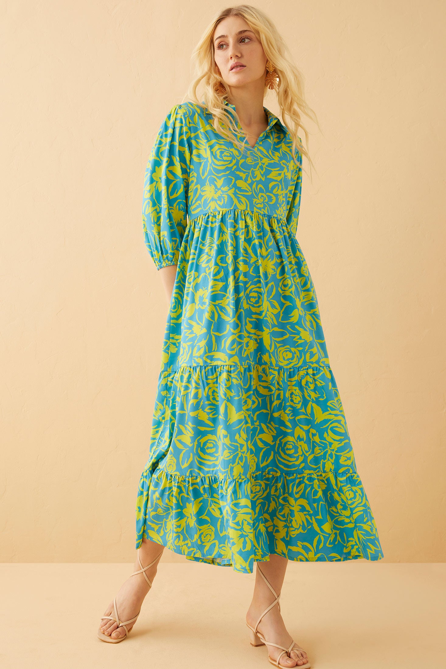 Minerva Floral Drop Waist Dress - Myra USA