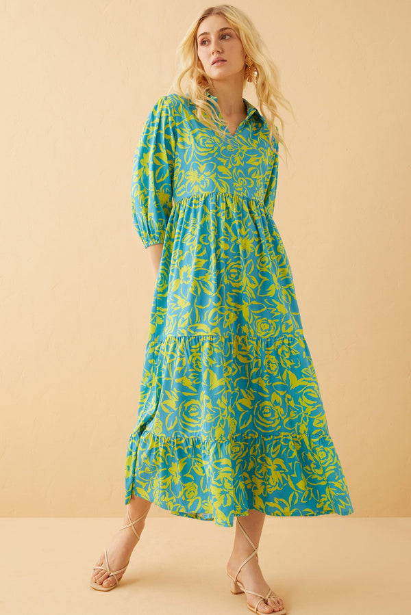 Minerva Floral Drop Waist Dress - Myra USA