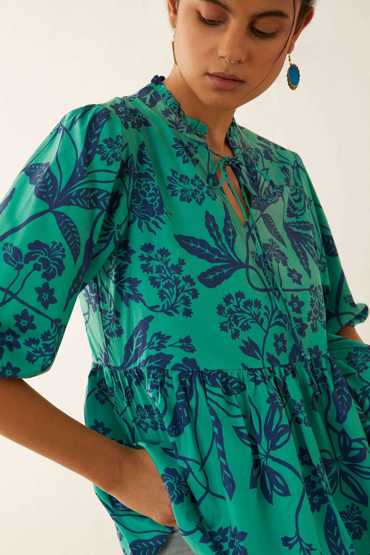 Artemis Floral Peplum Top - Myra USA