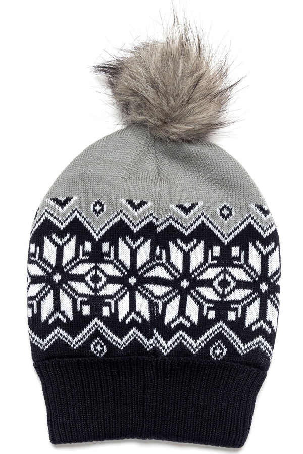 Krissa Beanie in White & Ebony - Myra USA