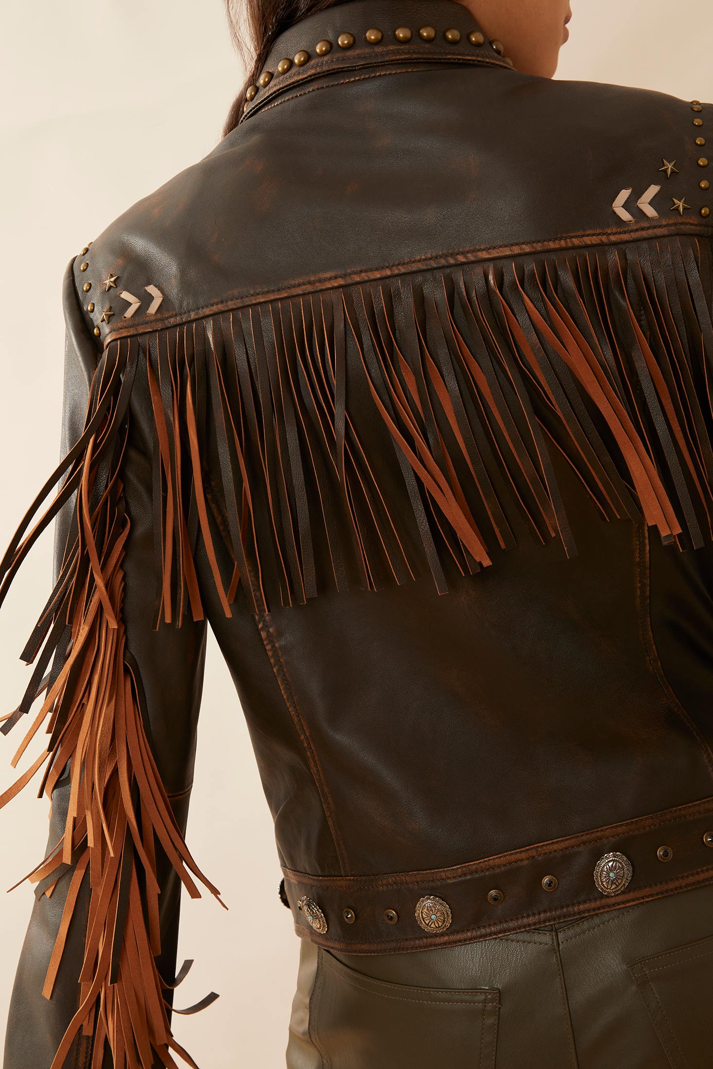 Harlow Fringed Leather Jacket - Myra USA