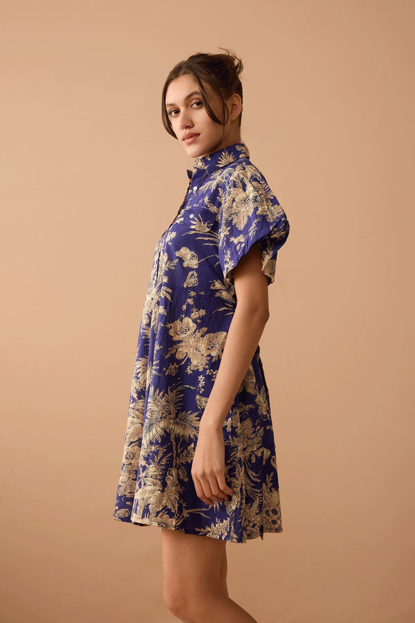 Midnight's Garden Dress In Blue - Myra USA