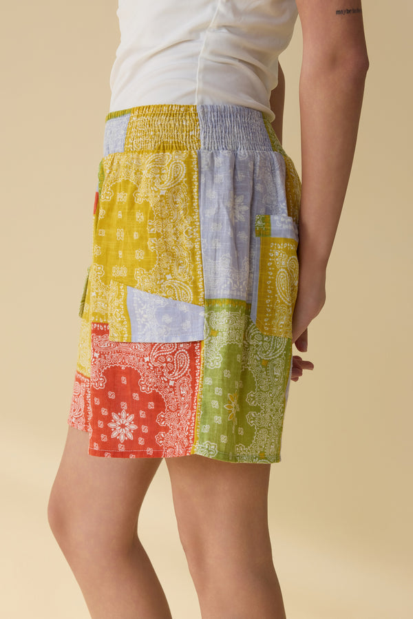 Paisley Spring Shorts In Yellow