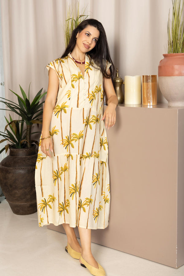 La Palma Retreat Dress In Off White - Myra USA