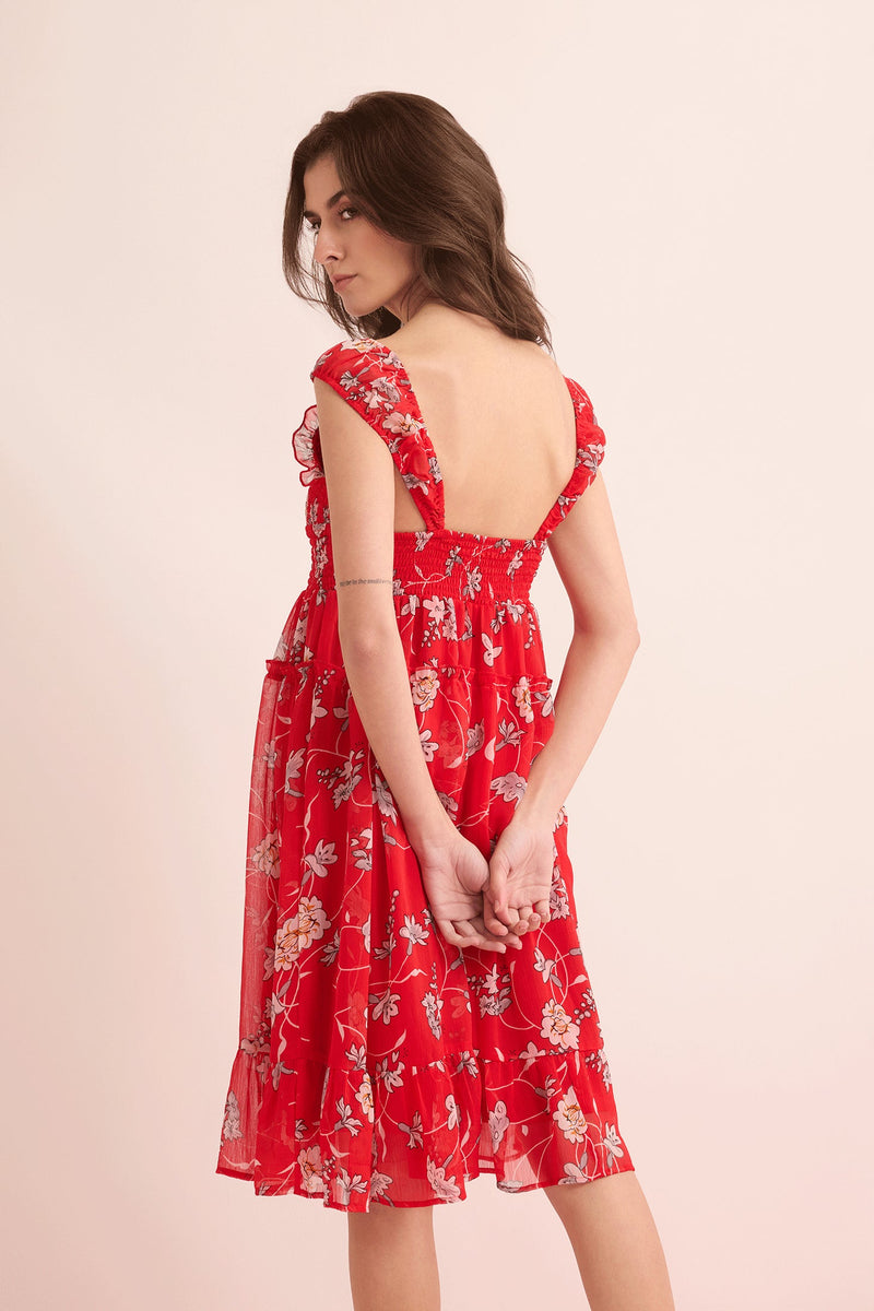 Rosalee's Meadow Dress In Red