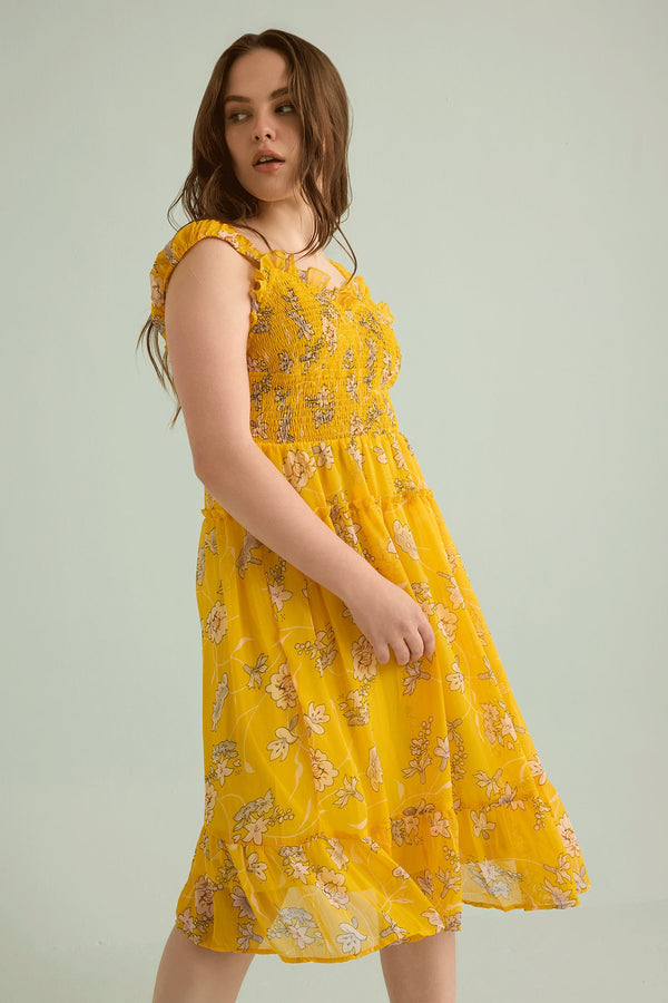 Rosalee's Meadow Dress In Yellow