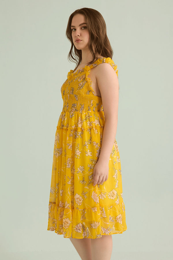 Rosalee's Meadow Dress In Yellow