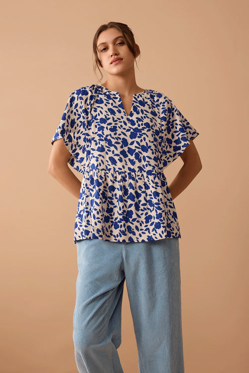 Allison Blue Top In Blue - Myra USA