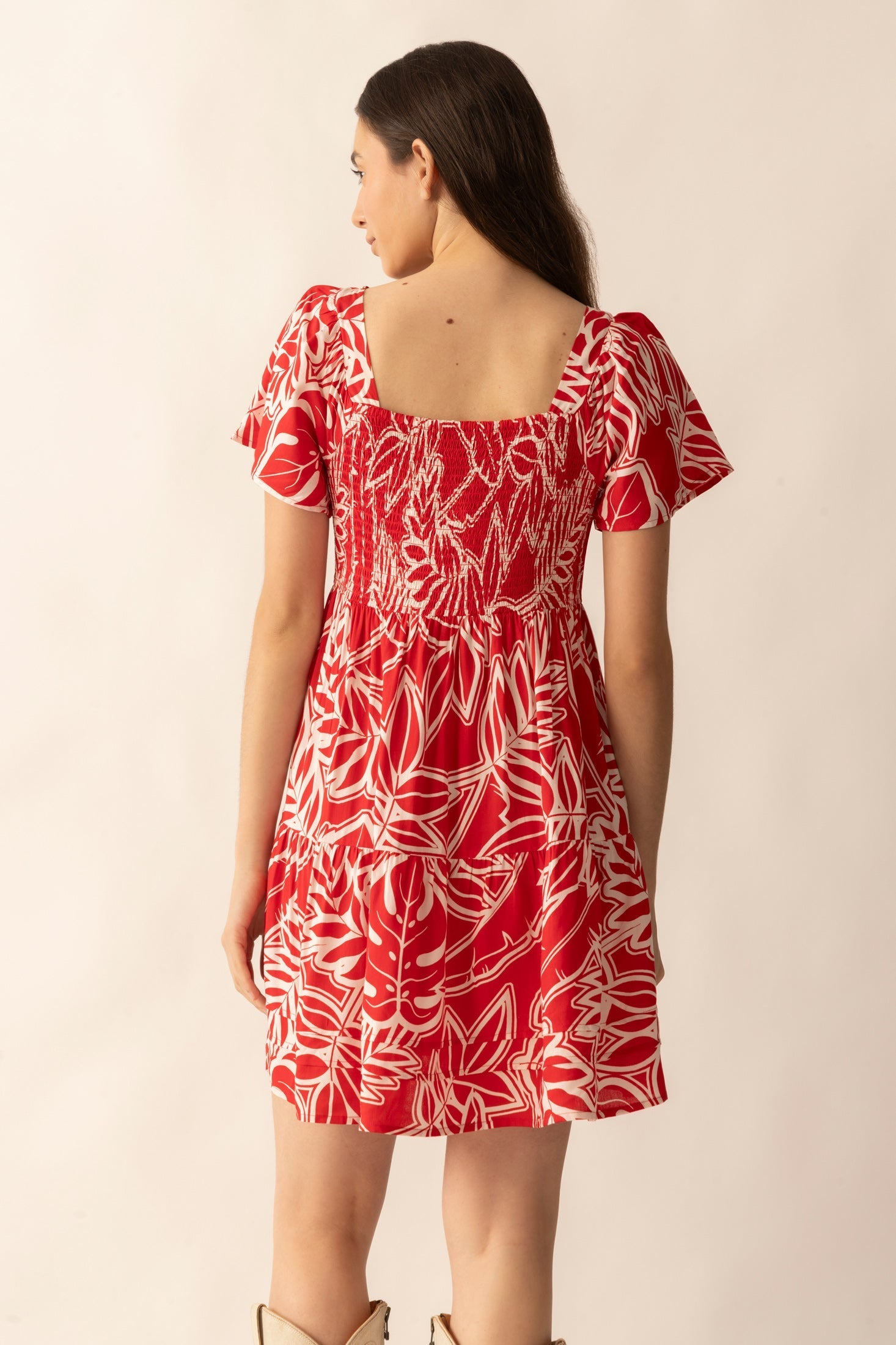 Lily's Cove Empire Waist Dress  In Red