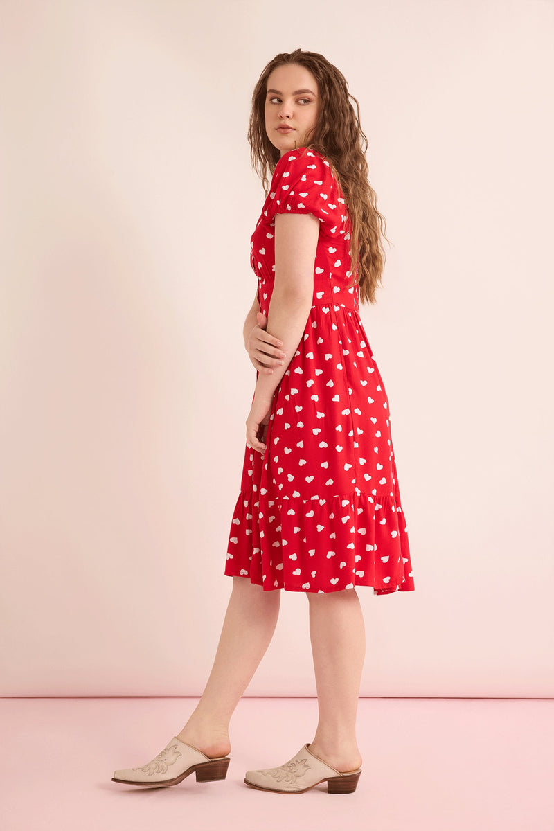 Heart of My Heart A-Line Dress  In Red