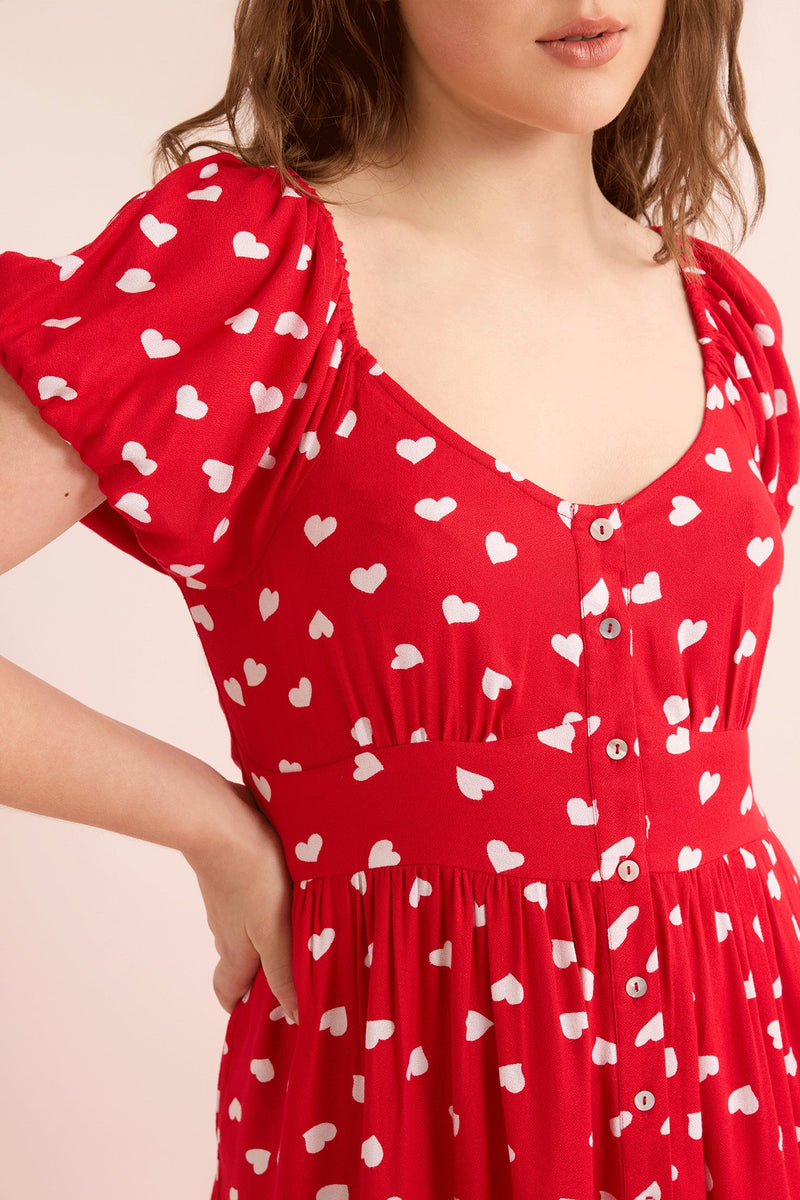 Heart of My Heart A-Line Dress  In Red