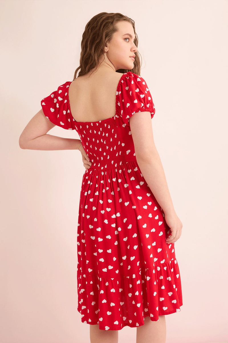 Heart of My Heart A-Line Dress  In Red