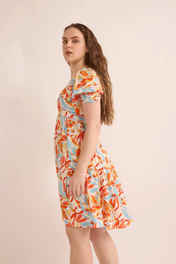 Addison Triple Print Dress In Multicolor