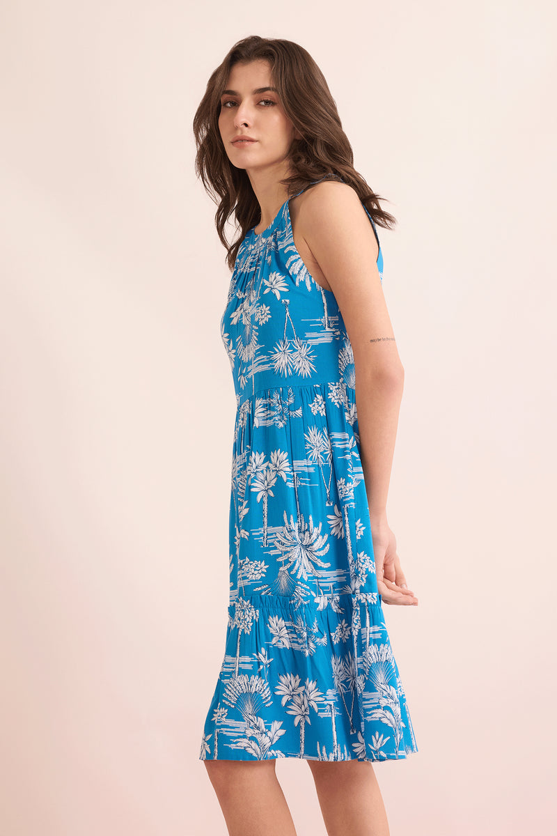 Madeline Halter Dress In blue