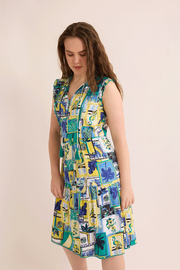 Leah's Oasis Dress In Multicolor