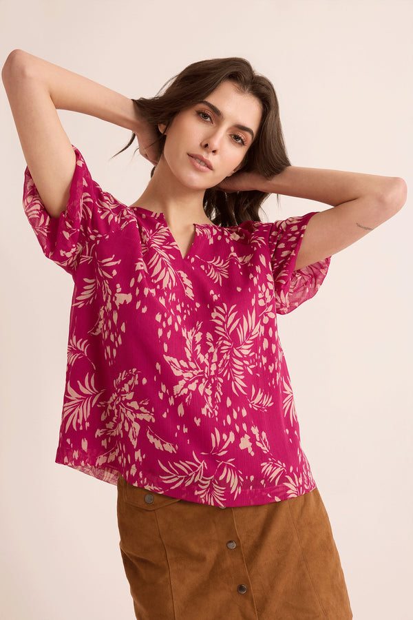 Isla Retreat Top In Dark Pink