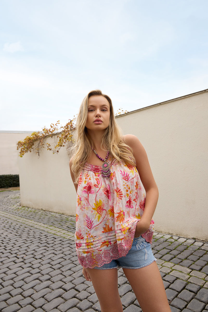 Caroline's Carefree Top In Pink