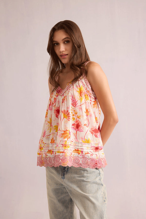 Caroline's Carefree Top In Pink - Myra USA