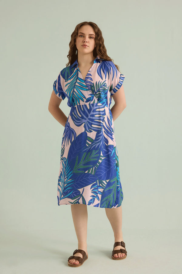 Island Breeze Shirt Dress  In Blue - Myra USA