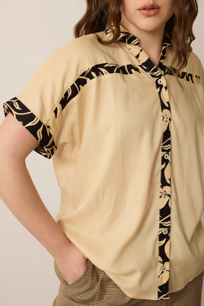 Amber's Place Shirt  In Beige