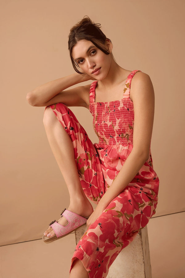 Danielle's Delight Floral Jumper In Red - Myra USA