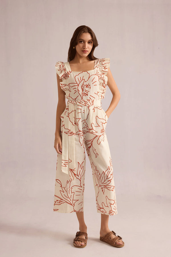 Kassie Ruffled Sleeve Jumper In White - Myra USA