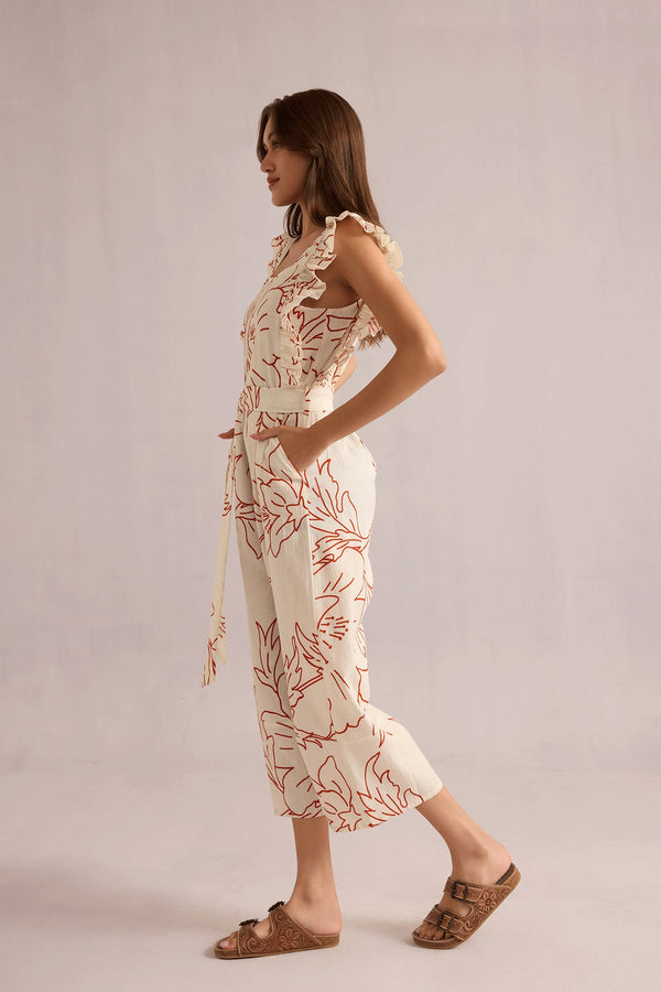 Kassie Ruffled Sleeve Jumper In White - Myra USA