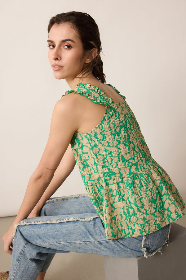Amelia Top In Green - Myra USA